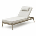 Gartenliege Sonnenliege verstellbare Rückenlehne Aluminiumgestell PE Polyethylen Seilgeflecht Polyester Kissen Beige 200 cm