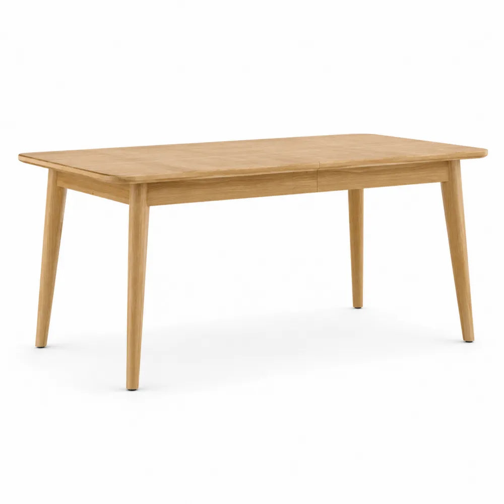 Esstisch ausziehbar 140 cm x 80 cm x 75 cm rechteckig Holzwerkstoff Eichenfurnier Natur Holzoptik 4 Beine